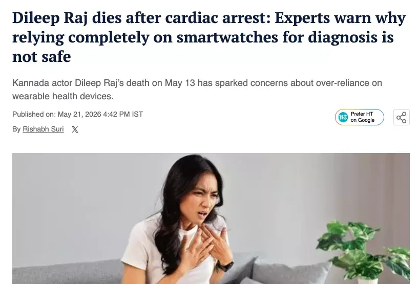 News headline about a heart attack
