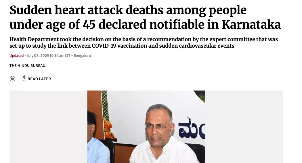 News headline about a heart attack
