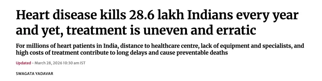 News headline about a heart attack