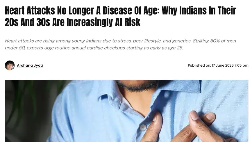 News headline about a heart attack