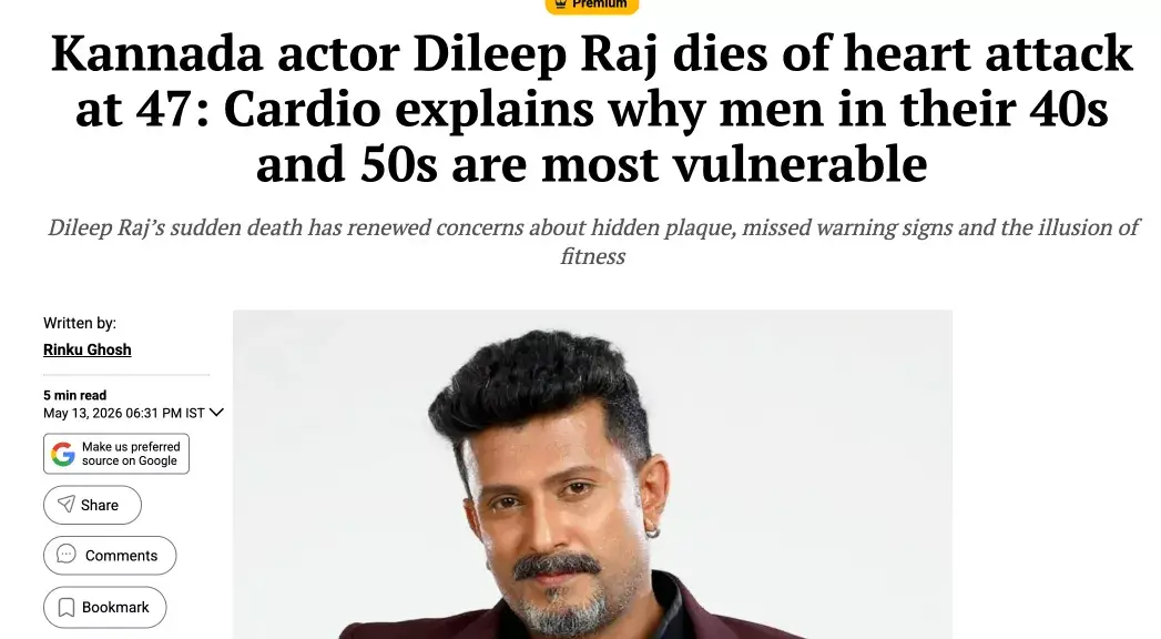 News headline about a heart attack
