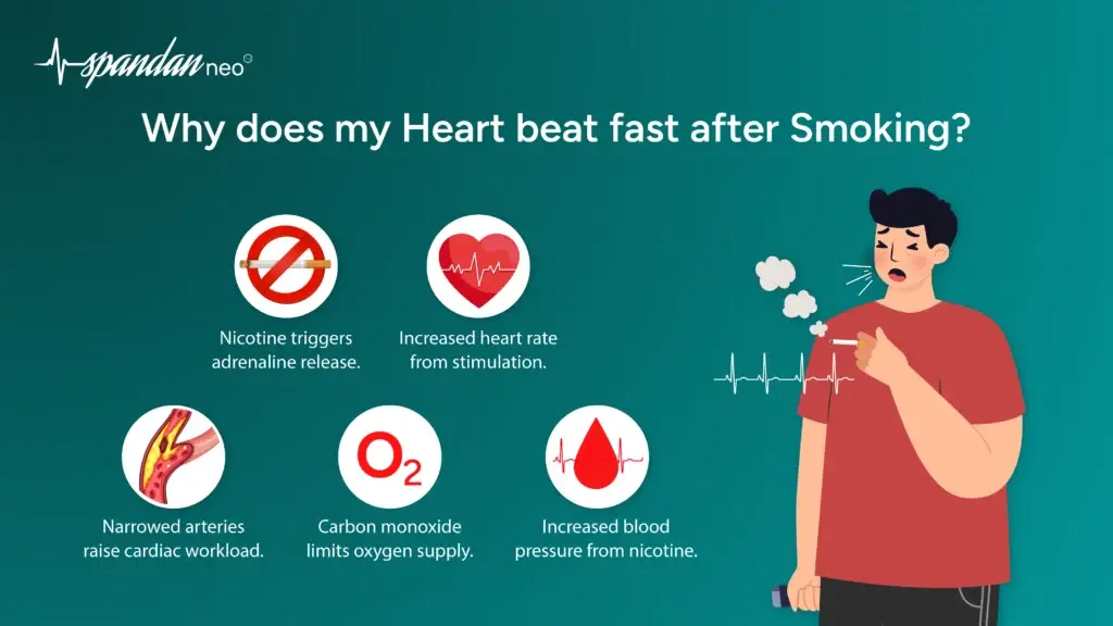 Why does my Heart beat fast after Smoking?